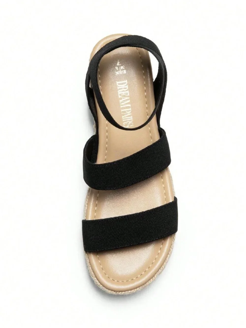 Black Vacation Women's Wedges Open Toe Ankle Strap Buckle Ankle Strap Sandals